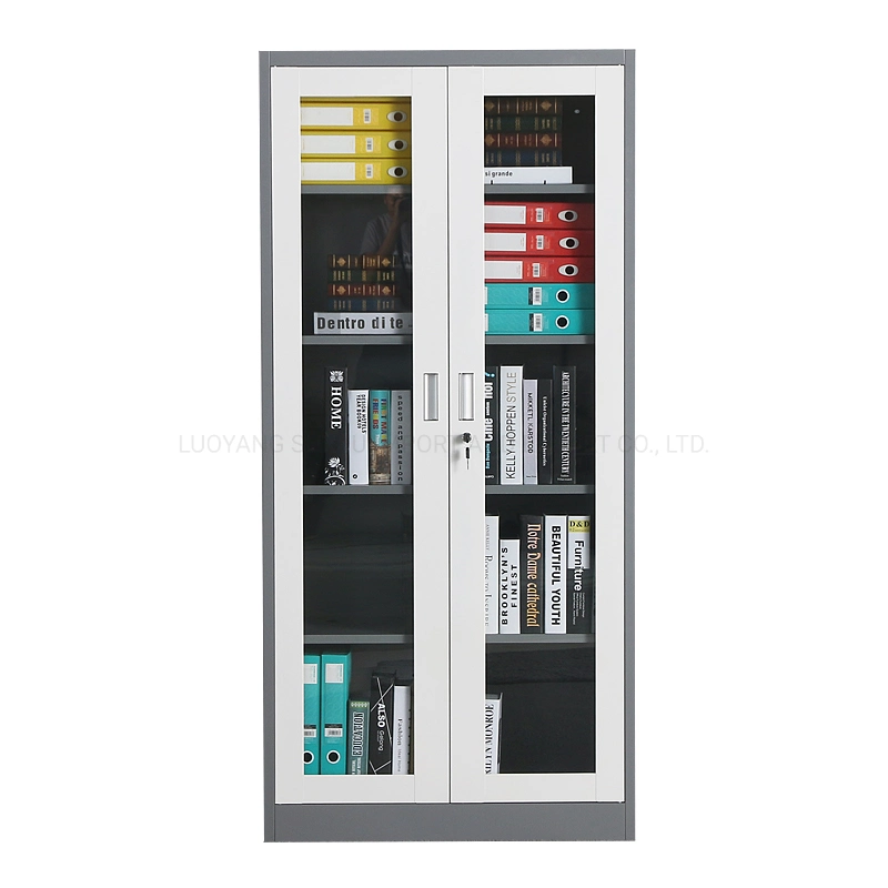 Tall Metal Storage Cupboard Glass Door Steel Filing Cabinet