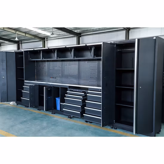 Goldenline Garage Series Grand fournisseur d'armoires à outils combinées en métal noir